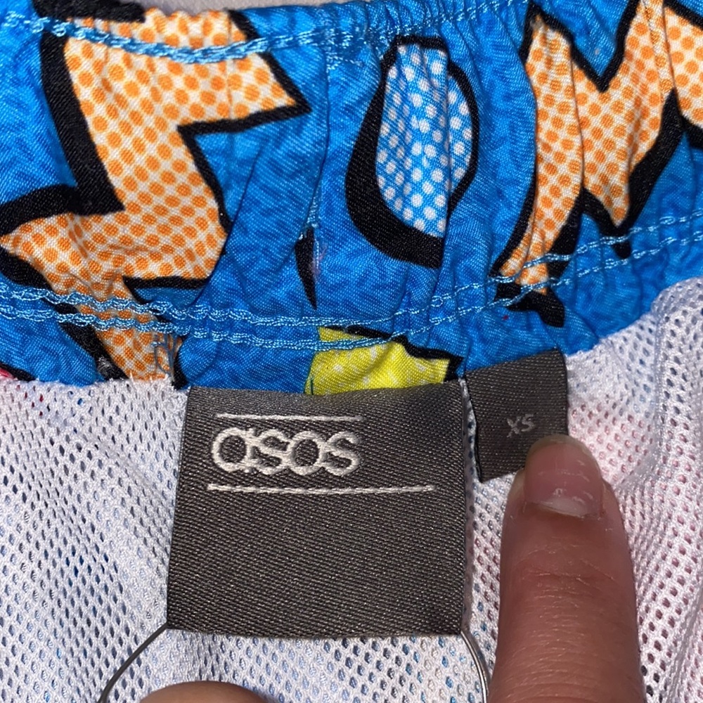 ASOS Patterned Swim Trunks XS Men - Picture 2 of 3